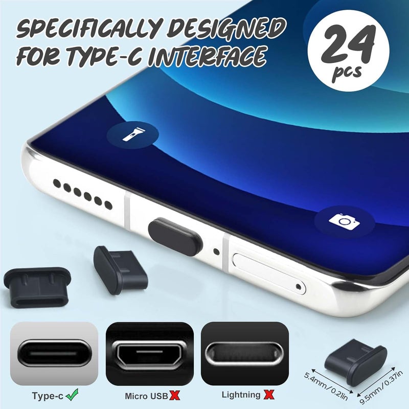 AccEncyc USB C Dust Plug for iPhone 15 Series Type C Anti Dust Cover Protector USB C Port Cover Phone Speaker Cover Charging Port Cleaner for Samsung Galaxy S23, S22, S21, Note 20, All Type-C Devices (74Pcs) - Image 4